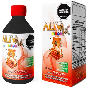 ALIVMIEL F NIÑOS SABOR CEREZA – Alimento a Base de Miel de Abejas con Propóleo y Vitaminas A y C