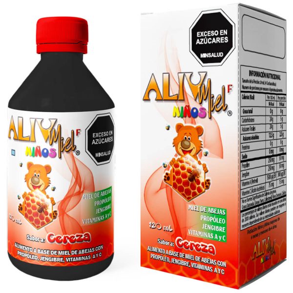 ALIVMIEL F NIÑOS SABOR CEREZA – Alimento a Base de Miel de Abejas con Propóleo y Vitaminas A y C